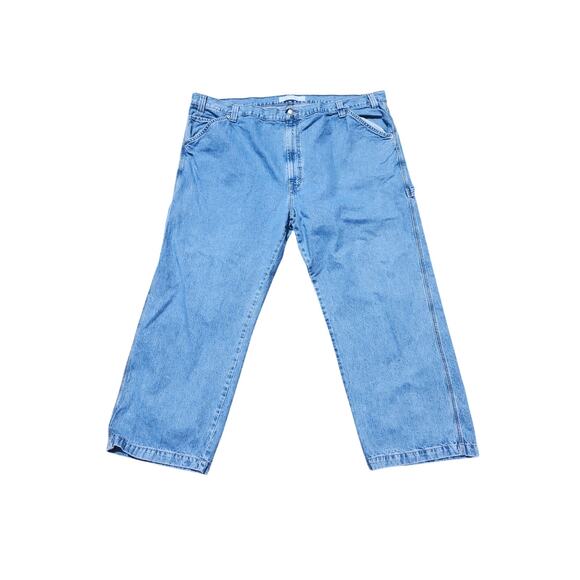 2 Levi Strauss Signature Carpenter Jeans Blue Denim Mens Size 50 Workwear - Picture 9 of 14